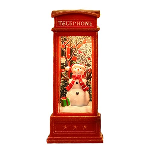 Topyond Weihnachts-Schneekugel-Laterne Telefonzellen-Ornament Wunderschön Gestaltete Weihnachtsdekoration Für Den Innenbereich Für Zuhause Bar Herbstdekoration(Snowman) von Topyond