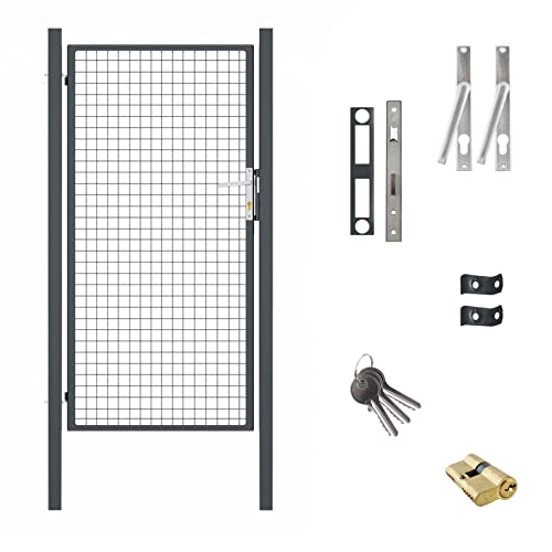 Torado® Gartentor anthrazit Metall 180 cm hoch in Doppelstabmatten Optik Gartentür Garten Türen für draußen von Torado