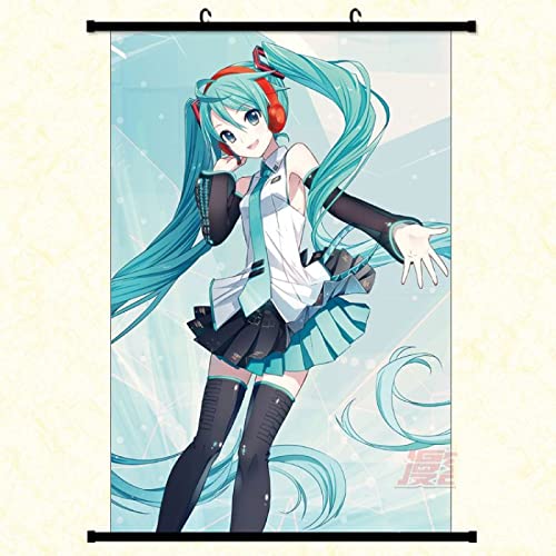 Rollbild/Kakemono aus Stoff/Poster Anime Hatsune Miku Farbe 3D wandkunst wand-deko -40*60CM von Torchic