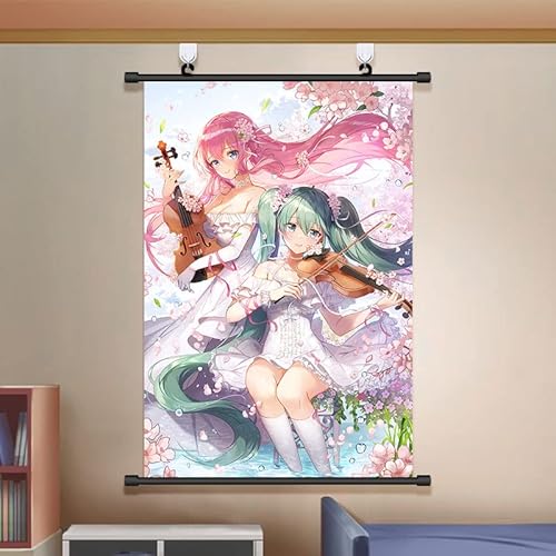 Rollbild/Kakemono aus Stoff/Poster Anime Hatsune Miku Farbe 3D wandkunst wand-deko -60*90CM von Torchic