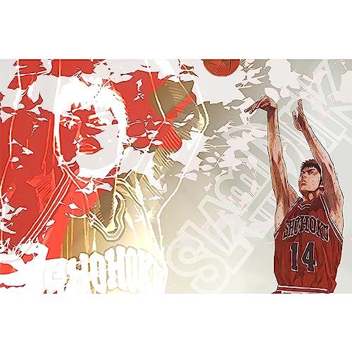 Tapeten Anime SLAM DUNK Farbe 3D-Druck super große benutzerdefinierte Schlafzimmer Schlafsaal Wohnzimmer Milch Tee Shop Dekoration Hintergrundwand-208 * 146CM von Torchic