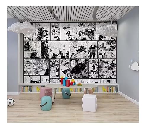 Torchic Tapeten Anime Jujutsu Kaisen schwarz weiß Kinderzimmer Schlafzimmer Wohnzimmer Schlafsaal Klassenzimmer Hintergrundwand Dekoration -140 * 100 von Torchic