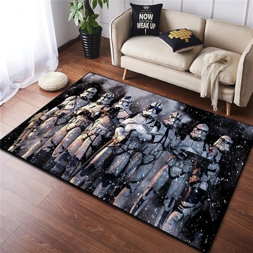 Torecoton Star Wars Teppich Kinderzimmer Teppich 3D Cartoon Teppich Kinder Wohnzimmer Schlafzimmer Großer Rechteckiger Rutschfester Dekorativer Flächenteppich (2,60 * 90 cm) von Torecoton