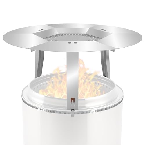 Toriexon Hitzeabweiser passend für Solo Stove Ranger, 38,1 cm, 304 Edelstahl, Wärmeverteiler für Ranger-Feuerstelle, mit Grillhandschuhen und Fix-Reifen, Erfassung und Umleitung von Wärme von Toriexon