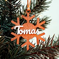 Personalisierte Weihnachtsanhänger Laser Cut Holz Personalisierte Weihnachtsbaum Dekoration, Personalisierter Dekor, Geschenkanhänger von Toritoridecor