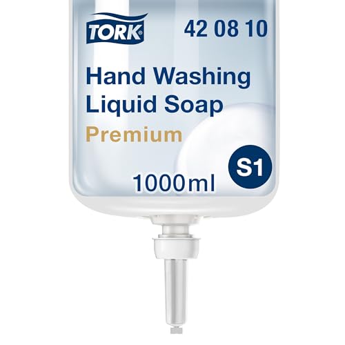 Tork Reinigende Flüssigseife S1/S11, extra hygienische fettlösende Seife, Premium, parfümfrei, 6 × 1000 ml, 420810 von Tork