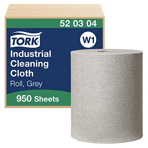 Tork 520304 Industrie Reinigungstücher für W1 Bodenständer- und Wandhalter-System / 1-lagige Putztücher in Grau / Premium Qualität / 1 x 361 m von Tork