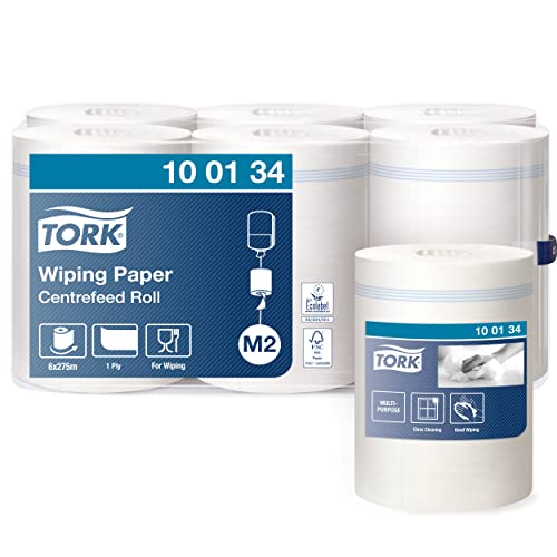 Tork Innenabrollungs-Papierwischtücher Weiß M2, Saugfähig, 6 Rollen, 100134 von Tork