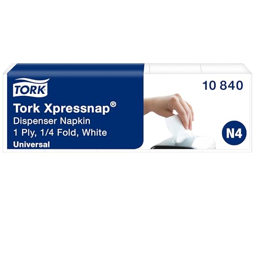 Tork 10840 Xpressnap Spenderserviette unbedruckt / Weiße Papierserviette für Serviettenspender N4 / 8x1125 Stück Tork 10840 Xpressnap Spenderserviette unbedruckt / Weiße Papierserviette für Serviettenspender N4 / 8x1125 Stück von Tork