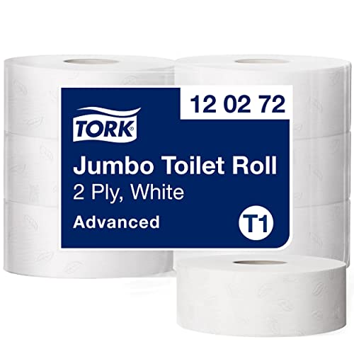 Tork 120272 Jumbo Toilettenpapier in Advanced Qualität für Tork T1 Jumbo Toilettenpapiersysteme / 2-lagiges WC-Papier angenehm weich und reißfest, 6er Pack (6 x 1800 Blatt) Tork 120272 Jumbo Toilettenpapier in Advanced Qualität für Tork T1 Jumbo Toilettenpapiersysteme / 2-lagiges WC-Papier angenehm weich und reißfest, 6er Pack (6 x 1800 Blatt) von Tork