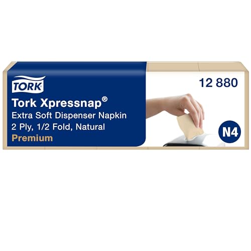 Tork Xpressnap Extra Soft Natur Spenderserviette N4, 1/2 falten, 2 lagig, 1000 Servietten, 10.7cm x 16.5cm 12880 von Tork