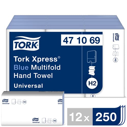 Tork 471069 Handtuch, Xpress Multifold, 1-lagig, blau (3000 Stück) von Tork