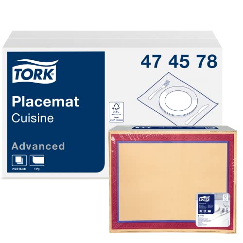 Tork 474578 Tischset Cuisine, 1 x 500 Platzsets, 42 x 30 cm (L x B), Untersetzer zum effektiven Schutz von Tischen - ideal für Restaurants, Advanced Qualität von Tork