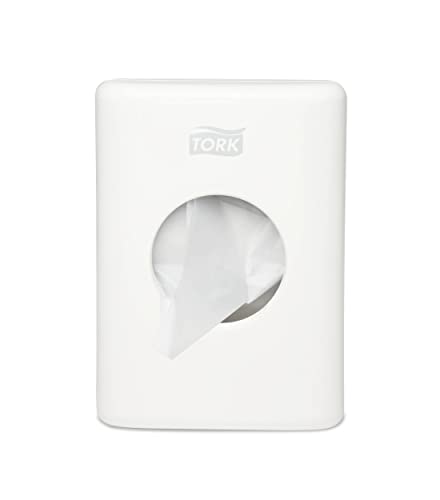 Tork 566000 Spender für Hygienebeutel in Weiß / Tork B5 Hygienebeutelhalter in modernem Elevation Design (8-er Pack) von Tork
