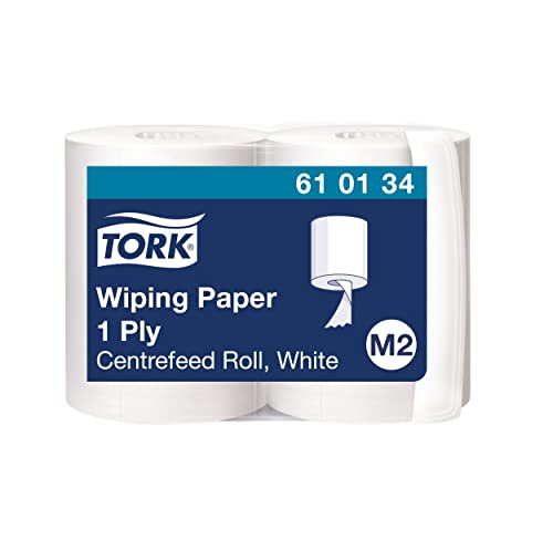 Tork Mehrzweck-Papierwischtücher mit Innenabrollung Weiß M2, Hand- und Oberflächenreinigung, 2 × 275 m, 610134 von Tork