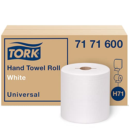 Tork 7171600 Universal Papierhandtuchrolle, I-Notch, 1-lagig, 19,1 cm Breite x 630 m Länge, Weiß (6 Rollen, 630 Fuß pro Rolle, 3.780 Fuß pro Fall) von Tork