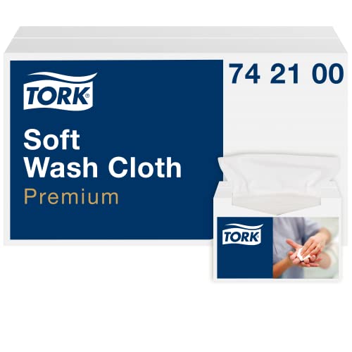 Tork 742100 weiches Waschtuch Premium 1-lagig / extra weiche Pflegetücher für die Pflege von Patienten / strapazierfähig & effizient / 1 x 135 Tücher (19.2 x 30 cm) von Tork