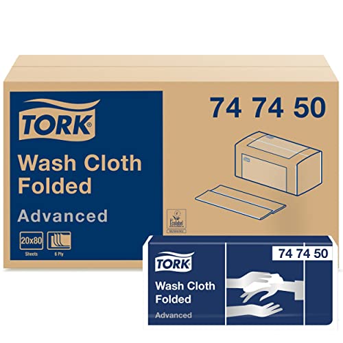 Tork 747450 Waschtuch Advanced 6-lagig / weiche Pflegetücher für die Pflege von Patienten / strapazierfähig & effizient / 20 x 80 Tücher (25 x 19 cm) von Tork