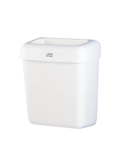 Tork Abfalleimer 20L - Toiletteneimer für Badezimmer - Montage an Wänden oder Waschraumböden - Kompaktes und praktisches Design - 43 x 32,2 x 20,5 cm - Weiß von Tork