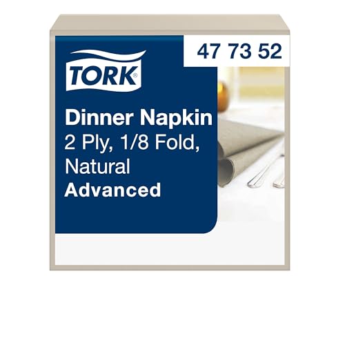 Tork Dinnerservietten Natur, 1/8 falten, 2 lagig, 150 Servietten, 19.8cm x 9.8cm 477352 von Tork