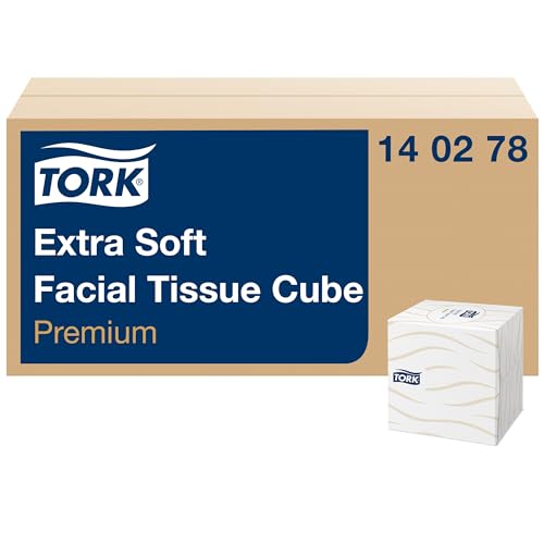 Tork extra weiche Kosmetiktücher (im Spenderwürfel), Premium, 2-lagig, 100 Blatt, 140278 von Tork