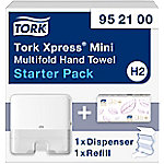 Tork Falthandtuchspender und Handtücher H2 Xpress Starterpack Kunststoff Abschließbar Wandmontage Weiß 29,5 x 10,1 x 30,2 cm von Tork