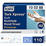 Tork Xpress Premium Falthandtücher H2 M-falz Weiß 2-lagig 100288 21 Stück à 110 Blatt von Tork