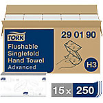 Tork Advanced Falthandtücher H3 Z-falz Weiß 2-lagig 290190 15 Stück à 250 Blatt von Tork