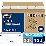 Tork Advanced Recycelte Falthandtücher H3 C-falz Weiß 2-lagig 290265 20 Pack à 128 Blatt von Tork