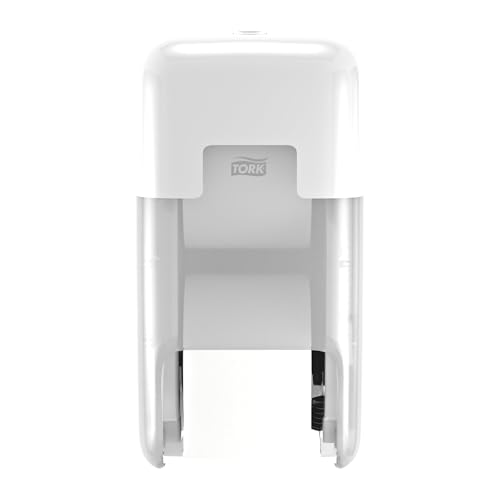 Tork OptiServe Doppelrollenspender für Hülsenloses Toilettenpapier Weiß T7, vertikaler Toilettenrollenspender, Elevation Design, 558041 Tork OptiServe Doppelrollenspender für Hülsenloses Toilettenpapier Weiß T7, vertikaler Toilettenrollenspender, Elevation Design, 558041 von Tork