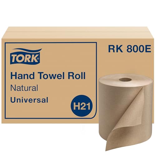 Tork Papierhandtuchrolle Natur – Universal-Handrolle, natürliche Papierhandtücher mit braunen Taschentüchern aus 100% recycelter Faser, 6 Rollen x 243,8 m, kompatibel mit H21-Spender, RK800E Tork Papierhandtuchrolle Natur – Universal-Handrolle, natürliche Papierhandtücher mit braunen Taschentüchern aus 100% recycelter Faser, 6 Rollen x 243,8 m, kompatibel mit H21-Spender, RK800E von Tork