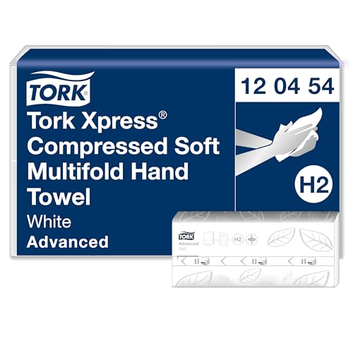 Tork Xpress Compressed Soft Multifold Paper Towels White H2, Advanced, 2-Ply, M-Fold Large, 12 x 200 Cloths, 120454 von Tork