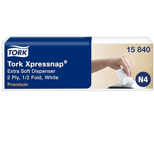 Tork Xpressnap® Extra Soft Spenderserviette Weiß N4, 1/2-Falz, 2-lagig, 500 Blatt, 15840 von Tork