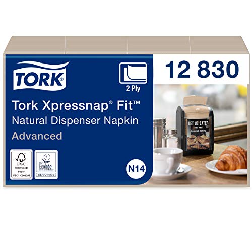 Tork Xpressnap Fit Spenderservietten – 12830 – Servietten zum Nachfüllen für N14 Serviettenspender, Advanced Qualität – 2-lagig, natur – 720 Stück von Tork