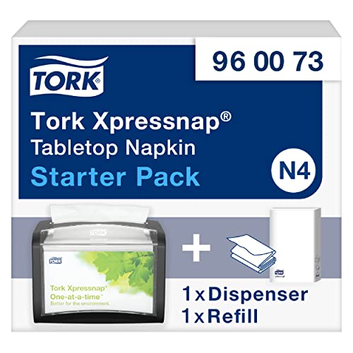 Tork Xpressnap Servietten-Starter Pack - 960073 - N4 + Tischservietten-Nachfüllpack (225 Blatt) von Tork
