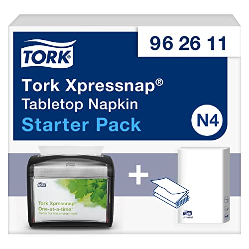 Tork Xpressnap Tischspender Starter Pack Schwarz N4, Signature Linie, 16.9 cm × 14.1 cm × 20 cm, 962611, Mittel von Tork