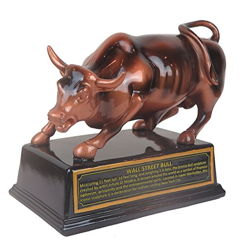 Offiziell lizenzierte Bronze-Wall-Street-Charge-Börsenmarkt NYC-Figur mit Sockel, (Größe M: 12,7 cm) Offiziell lizenzierte Bronze-Wall-Street-Charge-Börsenmarkt NYC-Figur mit Sockel, (Größe M: 12,7 cm) von Torkia
