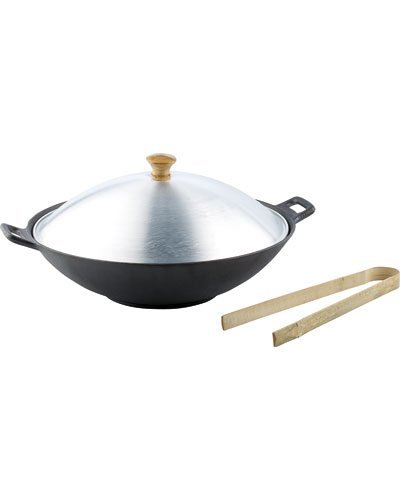 Tornwald-Schmiede Wokpfanne: Gusseisen Wok Set, 37cm (Wok Pfanne Gusseisen, Wok Kochtopf, Geschenkideen) von Tornwald-Schmiede