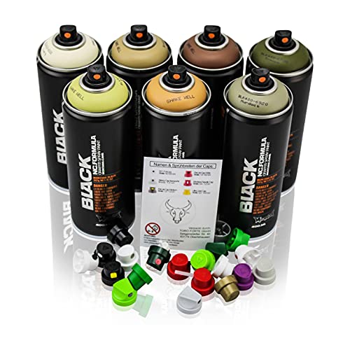 Sprühdosen Set Montana Black TARN CAMOUFLAGE Farben Graffiti inklusive Toro Forte Cap-Set Sprühdosen Set Montana Black TARN CAMOUFLAGE Farben Graffiti inklusive Toro Forte Cap-Set von Toro Forte GmbH