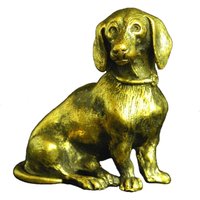 Handgemachte Massive Schwere Bronze Figur Skulptur Von Beagle Dufthund von TorontoTrader