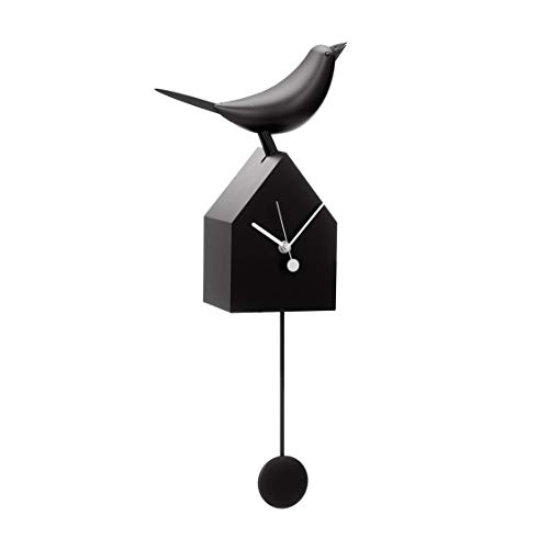 Torre & Tagus 901658 Motion Vogelhaus Uhr mit abnehmbarem Pendel, schwarz von Torre & Tagus