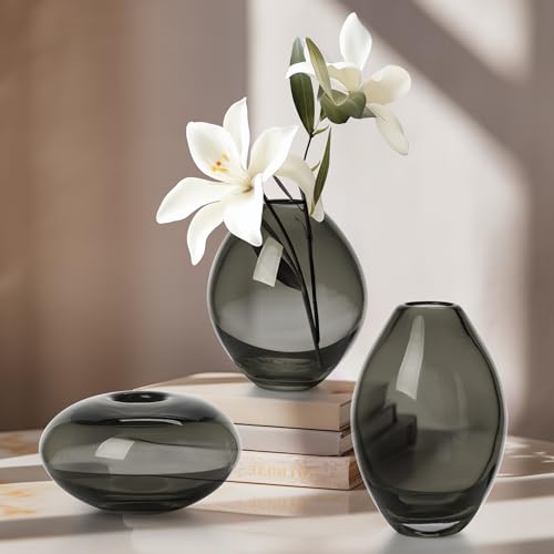 Torre & Tagus Mini Lustre Vase, Glas, Smoke, Assorted von Torre & Tagus