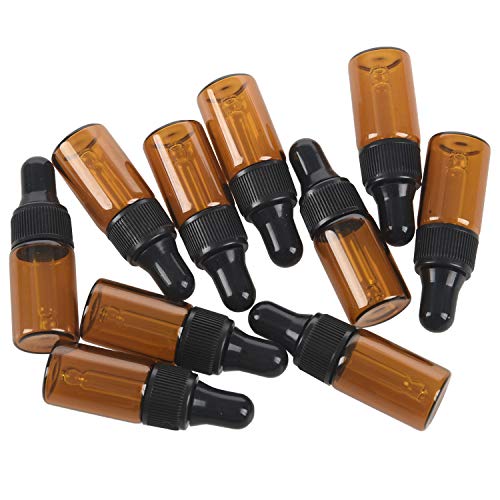 Torribala 10 x 3 ml leere braune Glas-Tropfflaschen mit Pipette für Öl von Torribala