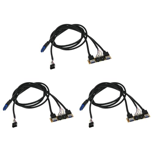 Torribala 3 x 60 cm USB3.0 + USB 3.0 + HD Audio Jack Ports I/O-Karte + interner USB-Kabel, Lünette, Basteln von Torribala