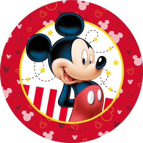 Mickey Mouse Runde Tortenaufleger 20CM - Geburtstag Tortenbild Zuckerbild Tortenplatte Oblate Kuchenzuckerplatte von Torten Deko Shop