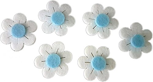 Weiß, blau Margeriten Deko aus Filz von Torten Deko Shop