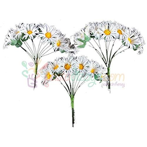 Weiß Margeriten Deko Blumen mit Draht Weiß Margeriten Deko Blumen mit Draht von Torten Deko Shop