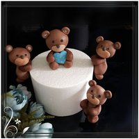 Teddybärchen 4 Stück Aus Fondant, Tortendekor von TortenDekor