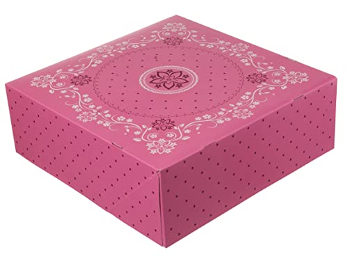 50 Tortenkartons einteilig, Pappe eckig 32 cm x 32 cm x 11 cm pink von Tortenkartons & Zubehör