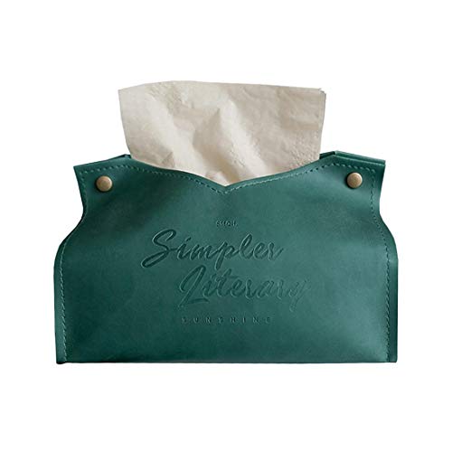 Toruiwa Kosmetiktücher Box, Tücher Box aus Leder, Nordischen Stil Taschentuchbox, für Büro/Auto/Badezimmer/Hause Dekoration (Grün) von Zhi Jin
